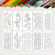 10Pcs Flower Stencils For Painting Reusable Crafts Drawing Stencils For Painting On Wood, Wall, Furniture