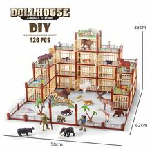 Interesting Educational Building Set, Animal Figurine Toys, Realistic Plastic Jungle Zoo Wild Animals With Fences, Christmas Birthday Gift For 3-10 Years Old Boys And Girls - Multicolor - View 11