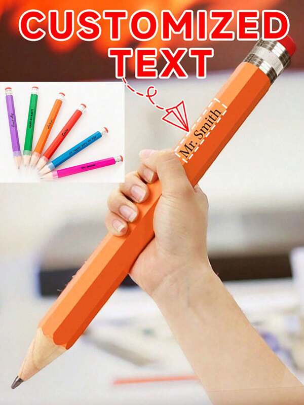 Crayon géant personnalisé, cadeau idéal pour les passionnés d'écriture, idéal pour la rentrée scolaire, les prix d'événements scolaires, les cadeaux pour la fête des enseignants, les promotions d'entreprise, commerciales et de bureau, les récompenses