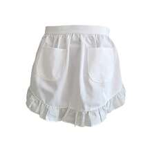 A Variety Of Colors And Styles Of Semi-Aprons-Fashionable Kitchen Clothes Suitable For Women, Chefs And Waitresses, Ruffled Hem, Very Suitable For Cooking And Service.