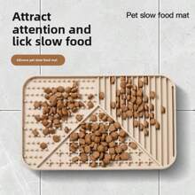 1 pièce Tapis d'alimentation pour animaux de compagnie en silicone, distributeur lent anti-morsure et facile à nettoyer, pad de léchage pour chats et chiens, protège le système digestif des animaux de compagnie