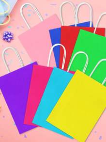 Colorful Gift Bags, 8 Color Party Favor Bags With Handles For Weddings, Birthdays, Party Supplies And Gifts Rainbow