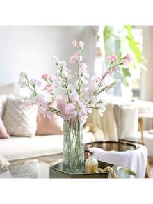 3 件人造花仿真花，真实触感人造香豌豆花 - 人造嚏根草花束，婚礼和订婚塑料花艺布置，家居装饰人造植物，优质抗氧化，持久耐用，精心制作，适用于婚礼布置、新娘花束、花园、庭院和家居装饰 - 情人节、复活节、母亲节、父亲节的最佳礼物 - 彩色 - 查看 3