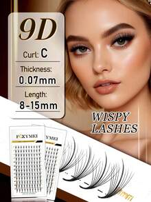 FOXYMEI 12 Reihen Wischige Vorbereitete Fächer Wimpern C/D Krümmung 5D 7D 9D Spike Wimpernverlängerung 8-15mm Hochwertige Wimpernbüschel Importierte Materialien Vorbereitete Volumen Fächer Wimpern Weich Leicht Natürlich Falsche Wimpern Wimpernbüschel, Einzelwimpern, Künstliche Wimpern