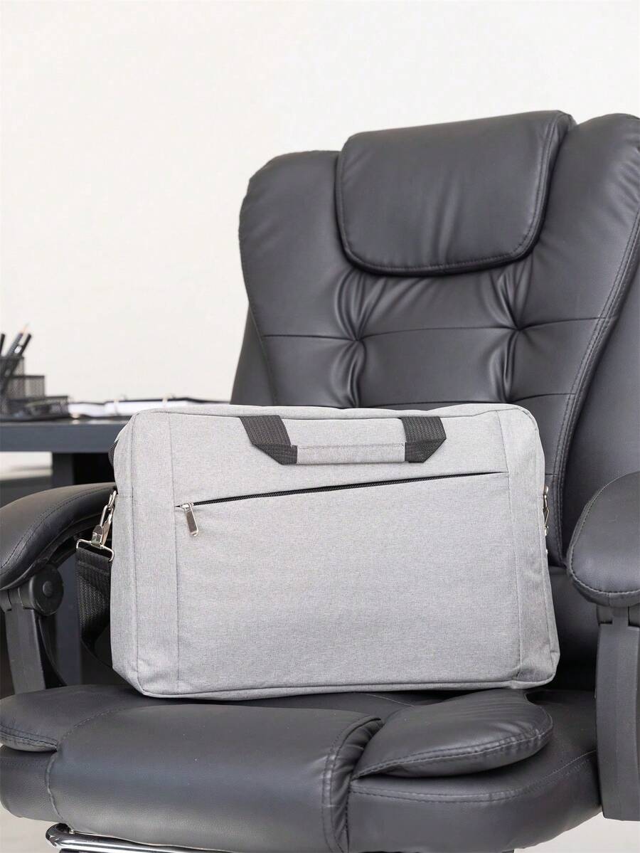 Mala Original Para Laptop Bolsa De Couro De 9 , 7 Polegadas / 12 , 9 13 , 3 15 , 4 MackBook Air Pro Notebook Portátil iPad Computador Mesa 0Maleta Bolsa Pasta Para Notebook 15 Executiva Macbook Kx06 - Cinza Claro - Visão 1