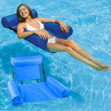 New Foldable Inflatable Floating Bed With Backrest, Inflatable Floating Chair, Floating Hammock For Beach, Swimming Pool, Party, Water Park Fun