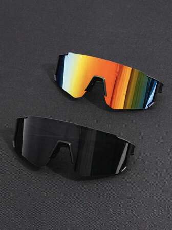 Conjunto de 2 a 4 piezas de gafas clásicas con envoltura y reflejo espejado para hombres, accesorios para actividades al aire libre como ciclismo, campamento, esquí, playa, vacaciones y viajes