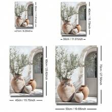 Set Of 2 Unframed Neutral Boho Cactus Olive Tree Wall Art Poster Canvas Print Minimalist Mediterranean Travel Painting For Apartment,Living Room,Bedroom,Modern Home Decoration - Multicolor - View 6