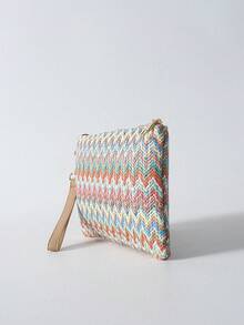 Tropiscape 编织 V 形图案草编包带腕带，适合节日/度假/假日，与度假服装完美搭配，女士度假氛围，放松身心，海滩度假 - 彩色 - 查看 5