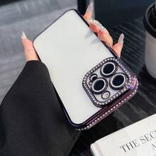 奢华电镀闪钻手机壳，兼容 17 16E 15 14 13 12 11 X XS Max XR Pro Plus，Galaxy A02S-A07 A12-A17 A22-A26 A32-A36 A50-A56 S20-S25，荣耀Magic，Reno等智能手机 - 紫色 - 查看 5