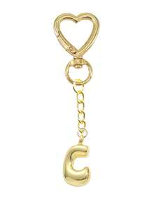 Cute Bubble Letters, Cute Heart Necklace Pendant Bag, Lucky Pendant, Cute Hip-Hop Style Initials, Letters A-Z, Shiny Alloy Bag And Backpack Pendant, Perfect Gift For Birthdays And Special Occasions, Keychain Bag Backpack Pendant, Car Pendant, Ladies' And Girls' Gifts, Wallet And Handbag Accessories, Gifts For Lovers, Teachers, Mothers. - Gold - View 25