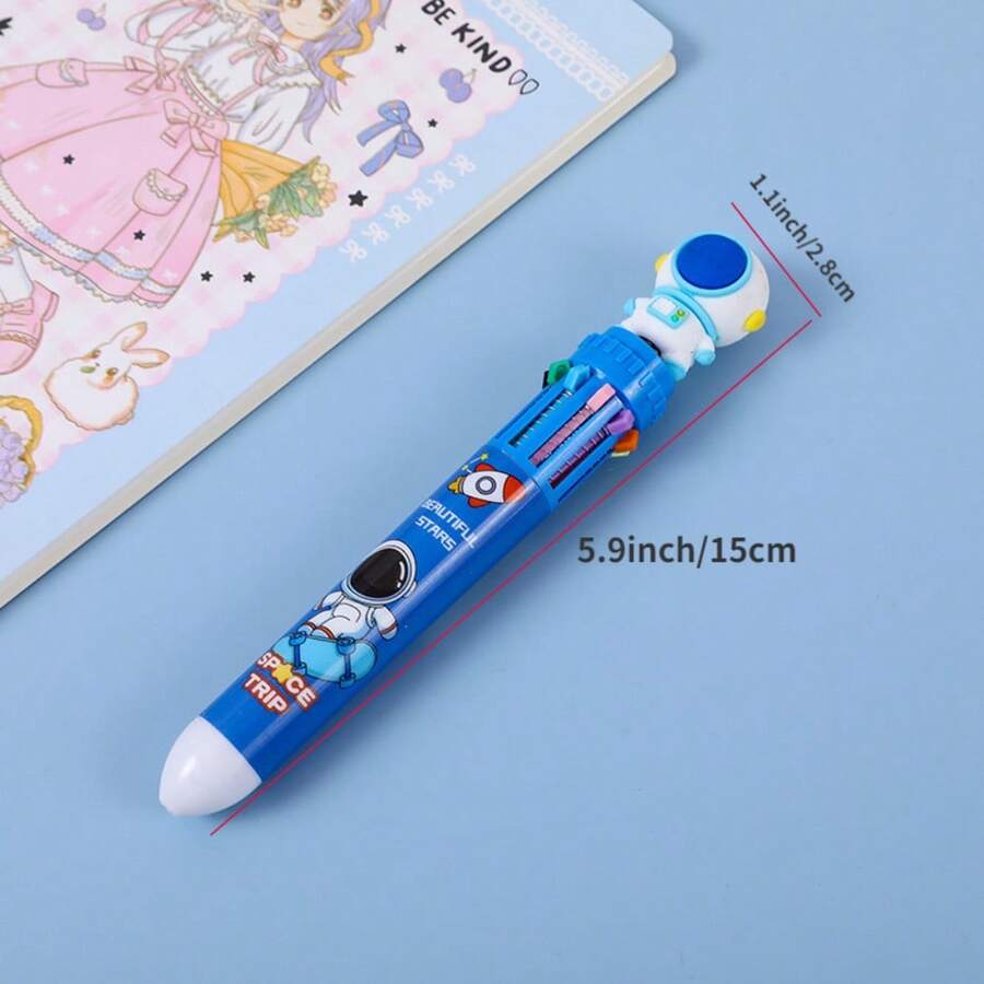 10-Color Changing Pen For School - 0.5mm Ultra Fine Astronaut Design, Quick Switch Inks For Highlighting, Doodles, Study Notes (2 Pack) - Màu xanh lam - Xem 1