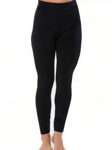 Women's Winter Set Kit Thermal Top Second Skin + Footless Tights - Black - View 6