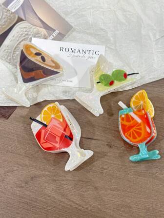 3 st/1 st hårspännen formade som cocktail-apelsinjuice, ny design, lämpliga för knutfrisyrdekor, julklapp höst vinter klospänne håraccessoarer för kvinnor för semesterkläder kvinna
