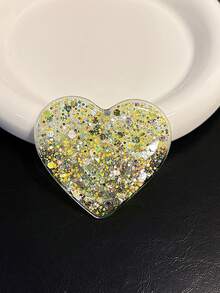 1pc Shiny Heart-Shaped Phone Grip Stand, Expandable Phone Holder, Phone Accessory - Multicolor - View 17