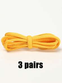 3 Pairs Semi-Circle Shoelaces, Fashionable Versatile Sneaker Shoe Laces Replacements For Sports And Running Shoes - Multicolor - View 9