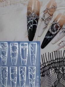 1pc DIY Nail Art Mold, Original Creative Design - Rose Thorns, Heart Shaped, Wing, 3D Carved Nail Tips, Transparent Nail Template Mold,Nail Supplies,Nail Tools,Nail Art Tools,Back To School,Nails,Nail Tools For Press On Nails - Clear - View 12