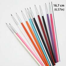 12pcs Nail Art Brushes And Dotting Tools Set, Suitable For Flower And Line Painting In Professional Nail Salons And Home DIY - Multicolor - View 9