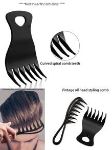 1pc Multi-Functional Comb For Men, Professional Hairstylist Comb For Styling Pompadour, Faux Hawk, Textured Hairstyles, Suitable For All Hair Types, Unisex, PP (Polypropylene) Material, All Season