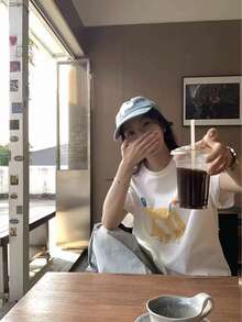 Cute Slouchy Dog Print Loose Casual Short Sleeve T-Shirt For Women, Summer White Relaxed Style - White - View 4