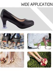 1 paire/set de capuchons pour talons hauts, transparents et antidérapants, amortisseurs, couvre-chaussures de protection pour les chaussures à talons hauts, silencieux, résistants à l'usure, antidérapants et réducteurs de bruit, pour le mariage sur herbe, le bureau, les fêtes