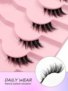 Asiteo 7 Pairs Cat Eye Half-Strip False Eyelashes, Natural & Delicate, Soft Ends, Lengthening & Fluffy, Faux Mink Lashes - Cat Eye Lashes - View 4