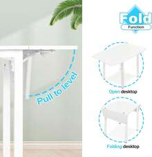 Dining Table And Set Of 2/4 Chairs, Drop Leaf Kitchen Table With PU Leather High Back Chair - White Table + 4 White Chairs - View 4