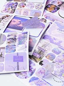 40 tờ/cuốn, Sổ dán hình phong cảnh thiên nhiên, Nhãn dán Crossroads Series, Kích thước nhỏ gọn, Thích hợp để làm sổ lưu niệm, trang trí nhật ký, sổ kế hoạch, thiệp - Nhiều màu - Xem 3