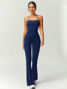 NcmRyu 1 件女士无缝弹性吊带露背收腰塑身运动连体裤