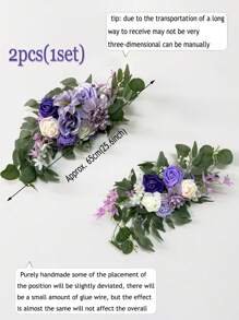 2pcs-Outdoor Wedding Arch Flowers, - Wedding Arch - Mr. & Mrs. - Artificial Dusty Roses Wedding Flowers For Wedding Welcome Sign Decorations And Wedding Ceremony Reception - Outdoor Arch Garland (Multiple Styles)