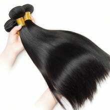 10A Straight Bundles Human Hair 20 22 24 Inch Straight Hair 3 Bundles Unprocessed Brazilian Virgin Hair Bundles Human Hair Extension Double Weft Natural Black - Natural Black - 查看 5