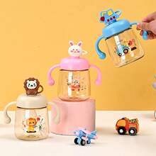 1 件婴儿训练吸管杯，适合 1-3 岁儿童，儿童吸管奶瓶 350 毫升和防漏水饮水杯带手柄 - 彩色 - 查看 1