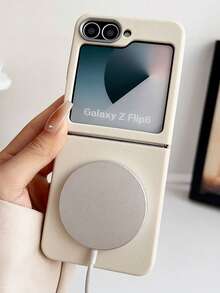 Fashion Luxury Faux Leather Magnetic Phone Case Designed Compatible With Samsung Galaxy Z Flip Models 6 5 4 And 3 Featuring A Shockproof Back Cover