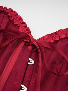 女式提花露背系带吊带塑身衣上衣，束腰，适合新年派对、情人节、节日、圣帕特里克节、万圣节服装