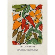 3PCS Wall Arts Posters Optional Frame Chili Pepper Prints And Posters Retro Spirit Wall Art Kitchen Pictures Vintage Aesthetic Dining Room Decoration Canvas Painting Canvas Botanical, Wall Art With Frame