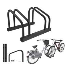 LILIIN Srebrny/czarny stojak na rowery na podłogę na 2/4/6/8 rowerów, uniwersalny stojak na opony o szerokości 30-65 mm, ocynkowany uchwyt na rower ze stali, montaż na podłodze i ścianie