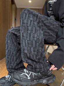 Men's Simple And Fashionable Style, Suitable For Casual Daily Sports Wear. The Straight Leg Loose Pants Are Made Of Knitted Fabric, Which Is Soft And Elastic And Friendly To The Skin. They Are An Excellent Gift For Boyfriends, Husbands, Or Family Members. These Pants Embody A Simple And Fashionable Aesthetic. Men's Drawstring Waistband, Minimalist Style, Fashionable Pants