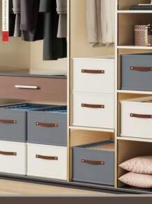 1PC Grey Clothes Storage Box, Oxford Cloth Foldable Drawer-Type Clothes Storage Box, Household Non-Compartment Wardrobe Jeans Sweater Finishing Box