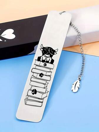 Engraved Stainless Steel Bookmark - Cute Highland Cow Design, Perfect Gift For Teachers And Book Lovers,School Supplies,Back To School