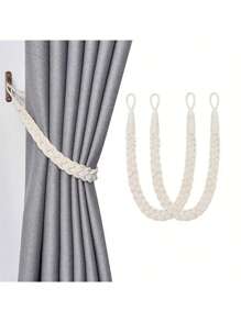 1 Stück/2 Stücke handgeflochtene Seilgardinen-Querbinder, mehrere Farb- und Größenoptionen, für Gardinen-Befestigung (Haken nicht enthalten)