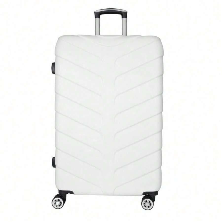 26" Lightweight Hard Shell Cabin Suitcase | Check In Case | Durable Carry-On Luggage With TSA Lock & Detachable Wheels - White - View 1