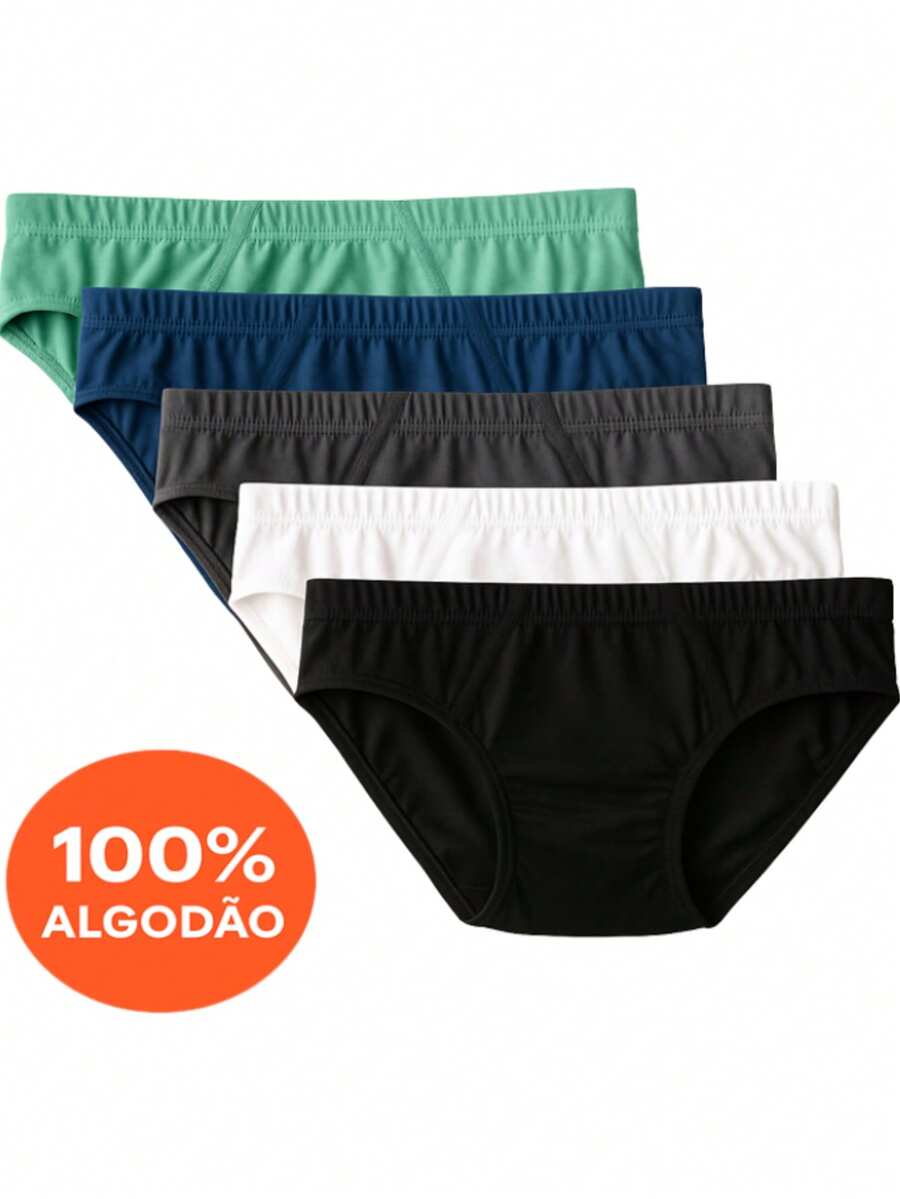 Kit 5 Adult Men's Cotton Briefs - Slip Model Various Colors - Nhiều màu - Xem 1