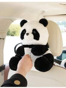 1pc Car Tissue Box Creative Plush Car Multi Functional Hanging Drawer Box Cartoon Armrest Box Car Tissue Drawer - one-size - View 9