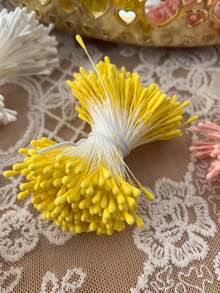 Mini Pearl Double Heads Flower Stamen Pistil Handmade Artificial Flowers, Suitable For Wedding Decoration, Bridal Backdrop Props, Bouquets, Boutonnieres, Corsages, Wedding Arches, Party Decor - Multicolor - View 9