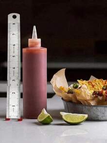 1pc Condiment Squeeze Bottle, Transparent Sauce Jar, Suitable For Ketchup, Salad Sauce - Clear - View 4