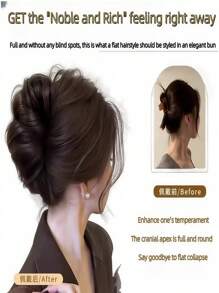 Accessorio elegante per chignon sintetico | Disegno multicolore a forma ovale con morsetto | Accessorio versatile per chignon alto adatto per signore | Adatto per uso quotidiano e occasioni speciali | Perfetto regalo per lei, accessorio per capelli
