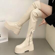 Women Mid-Calf Boots - 黑色短(無字母) - 查看 6