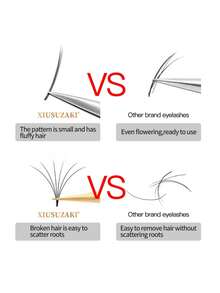 XIUSUZAKI 12Rows Fast Shipping Easy Fan Auto Eyelash Extension Supplies Handing Making Fast Bloom Flowering Pre-Bonded Lashes Volume - Black - View 6