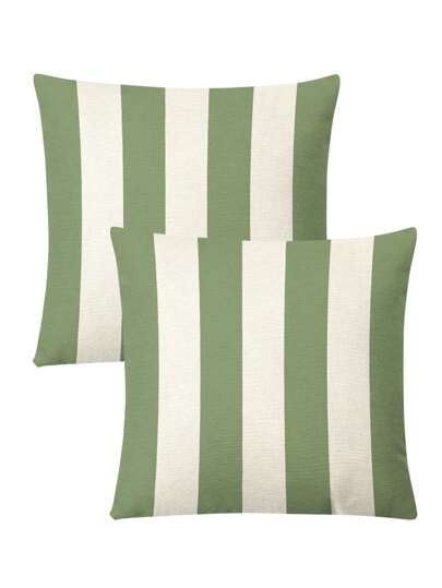 Capas de almofada quadradas com estampa geométrica listrada de linho, 1/2/4 peças, sem enchimento, adequadas para sala de estar, quarto, sofá, decoração de carro, capas de almofada para decoração de casa, todas as estações