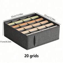 1 件可折叠收纳盒，抽屉式整理器，用于胸罩、袜子、内衣、可洗衣柜整理器 - 灰色 - 查看 9